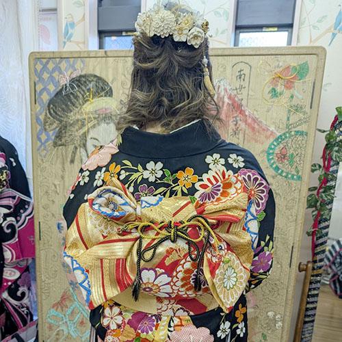 成人式和装着付、ヘアメイク写真4｜江東区・東砂のヘアサロン＆着付け さぶまりん美容室