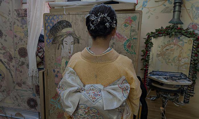 卒業式、入学式参列のお母様の和装着付け、ヘアセットの写真