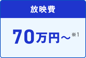 放映費　70万円〜