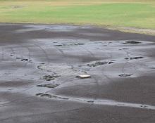 野球場の水たまり