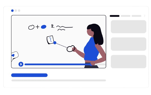 動画学習の女性