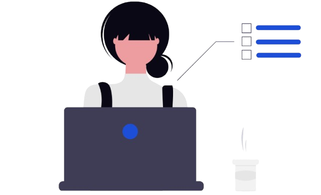 パソコンを触る女性