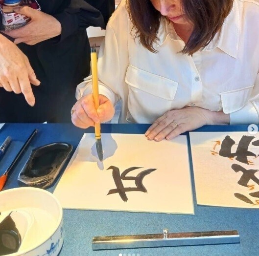 茨木の書道教室　留学生の書道