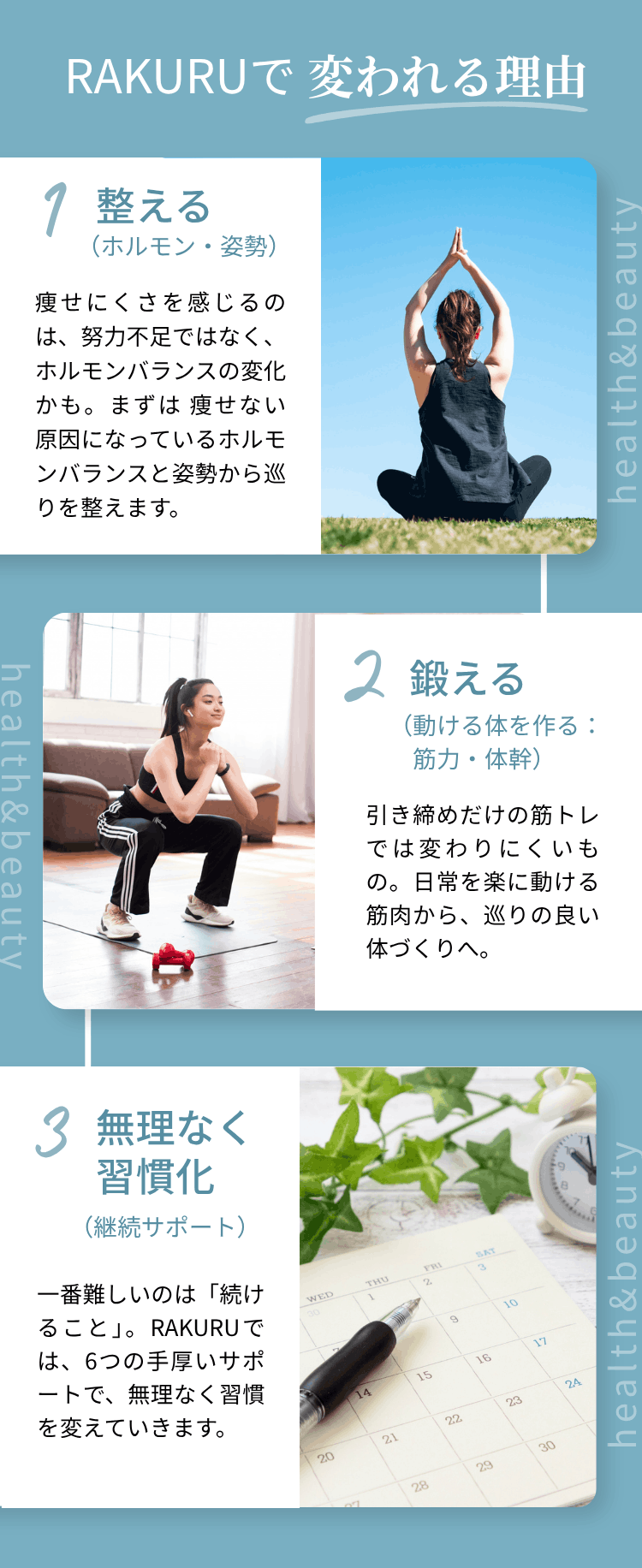 RAKURUがんばらない自然体ボディメイクメソッド｜整える・鍛える・習慣化