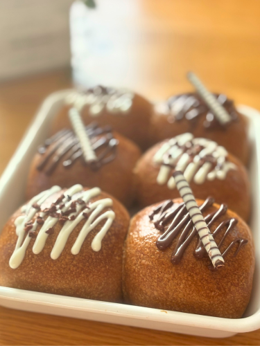 コーヒー生地　ちぎりパン　ミルククリーム入りパン　プティボヌール　もりやまひろみ　酒種酵母パン