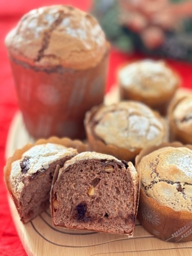 パネトーネ　クリスマスのパン　ショコラパン　プティボヌール　もりやまひろみ　酒種酵母パン