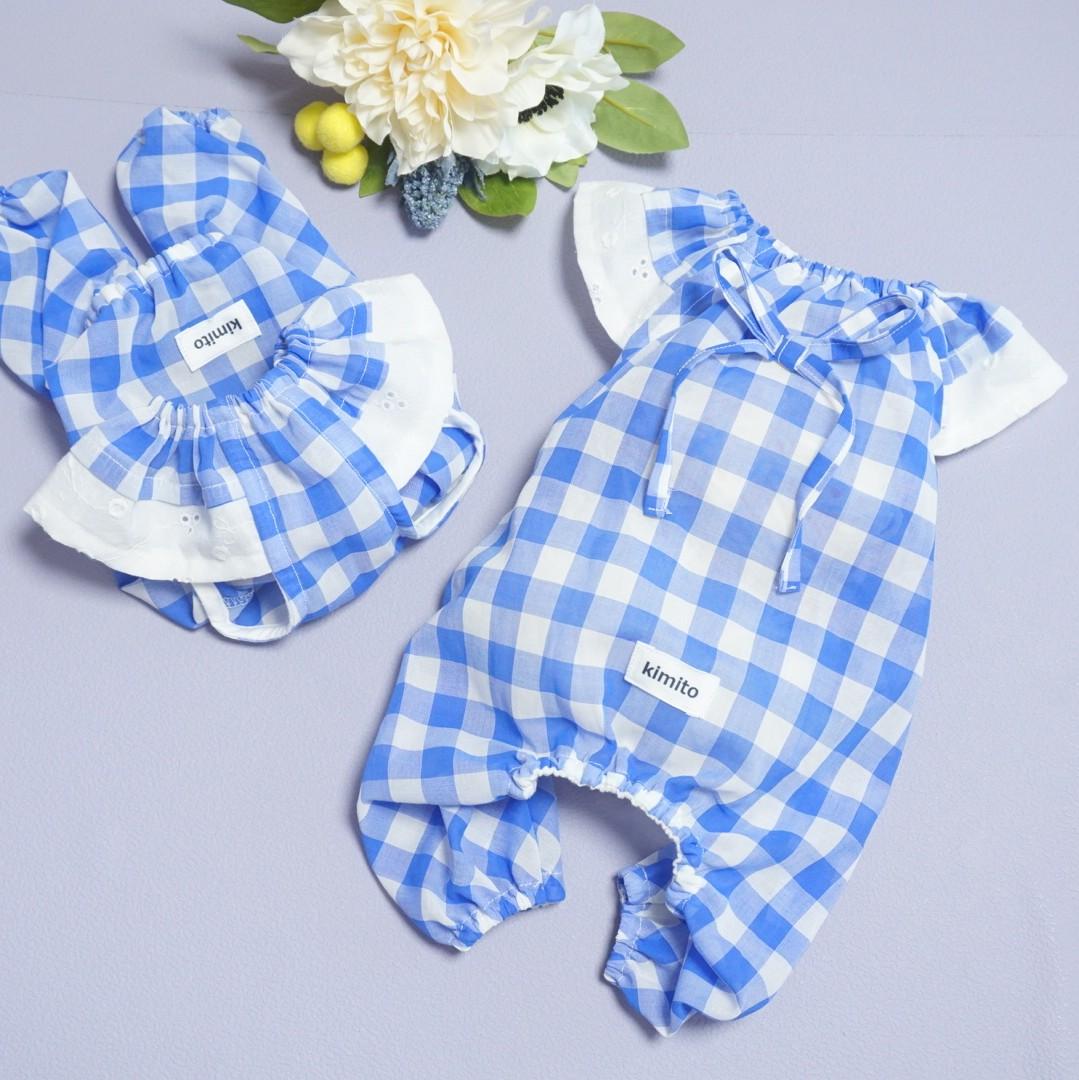 ゆったりロンパース(チェックblue)の商品画像
