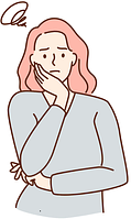 悩んで考え込む女性のイラスト