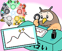 占いの結果を分析するフクロウのイラスト