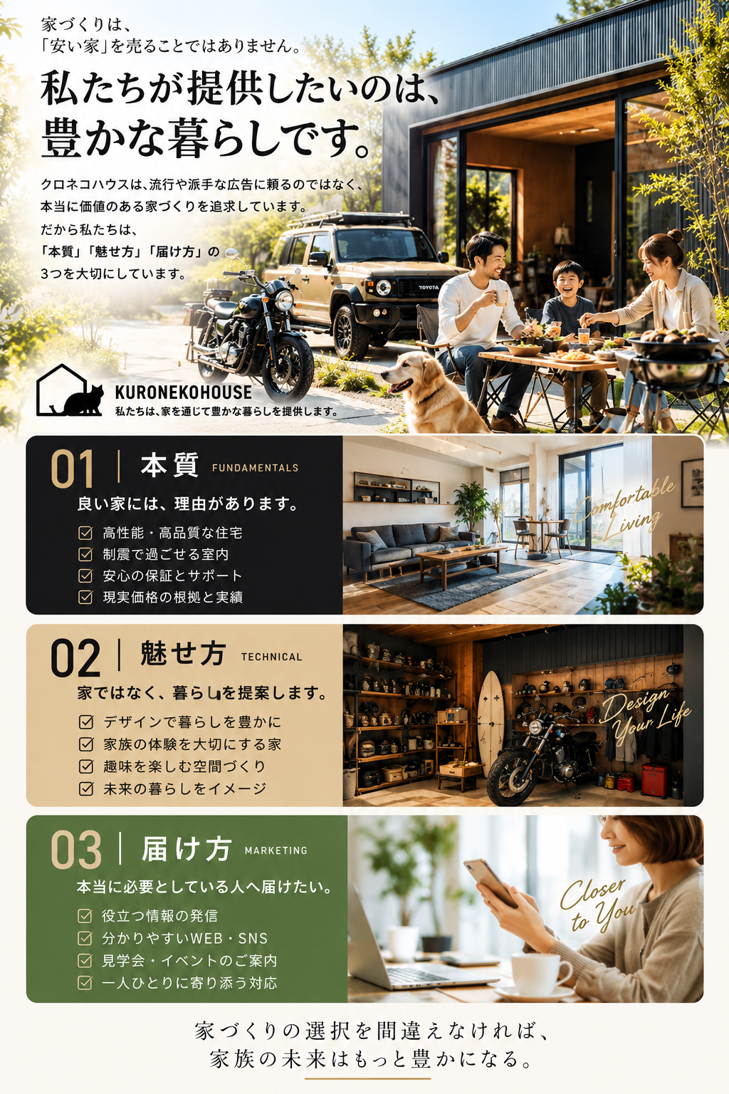 私たちが提供したいのは豊かな暮らし　クロネコハウス