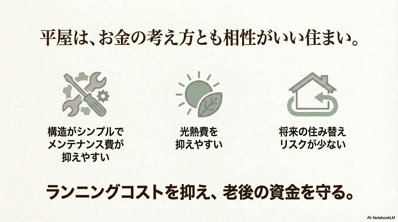 美濃加茂市ヒラヤズライフクロネコハウス　平屋はお金の考え方とも相性がいい