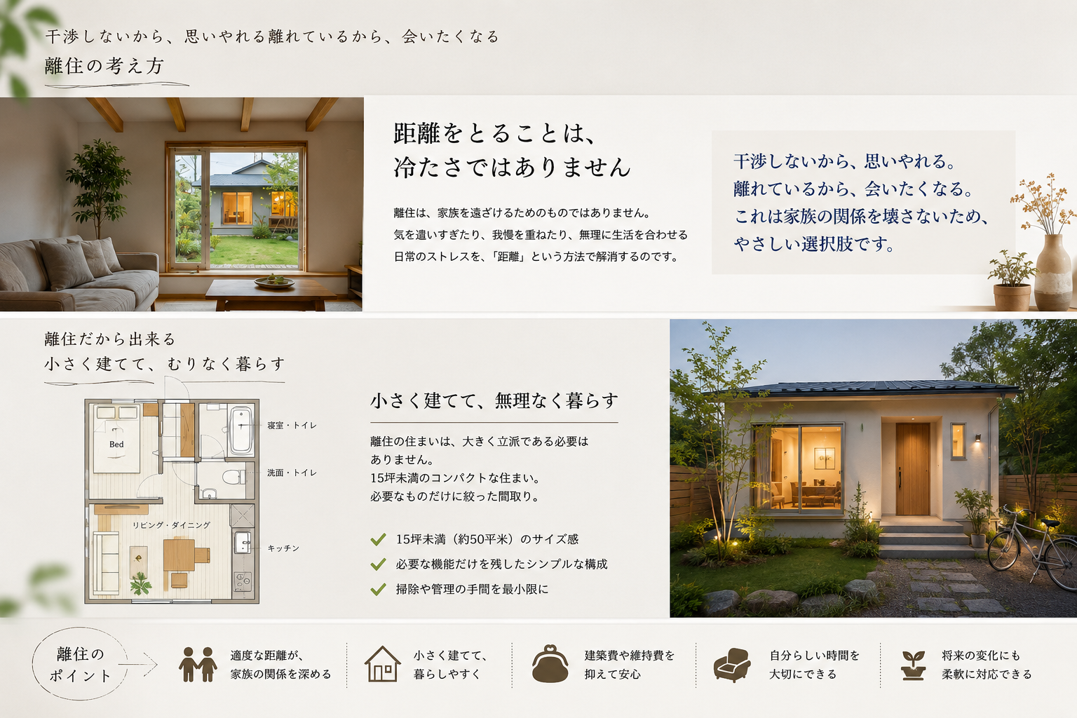 可児市の狭小住宅なら離住・PACO距離を取る事は冷たさではない離住の考え方