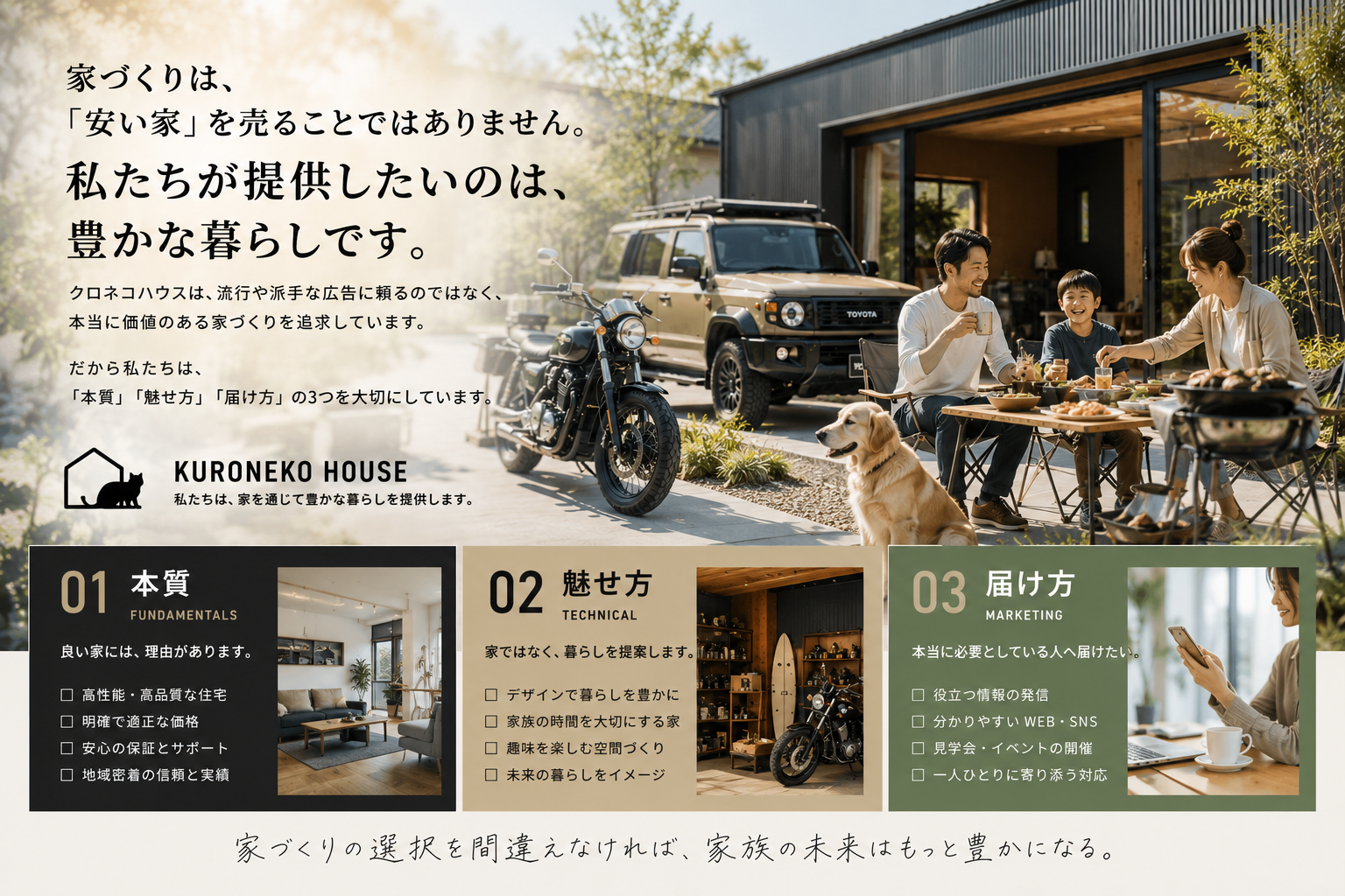 私たちが提供したいのは豊かな暮らし　クロネコハウス