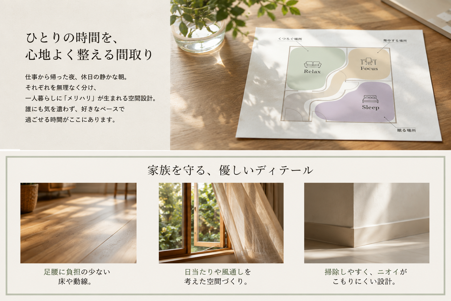 多治見市の狭小住宅なら離住・PACO一人の時間を心地よくする間取り　離住
