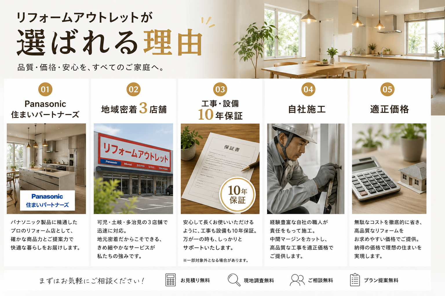 リフォームアウトレットが選ばれる理由