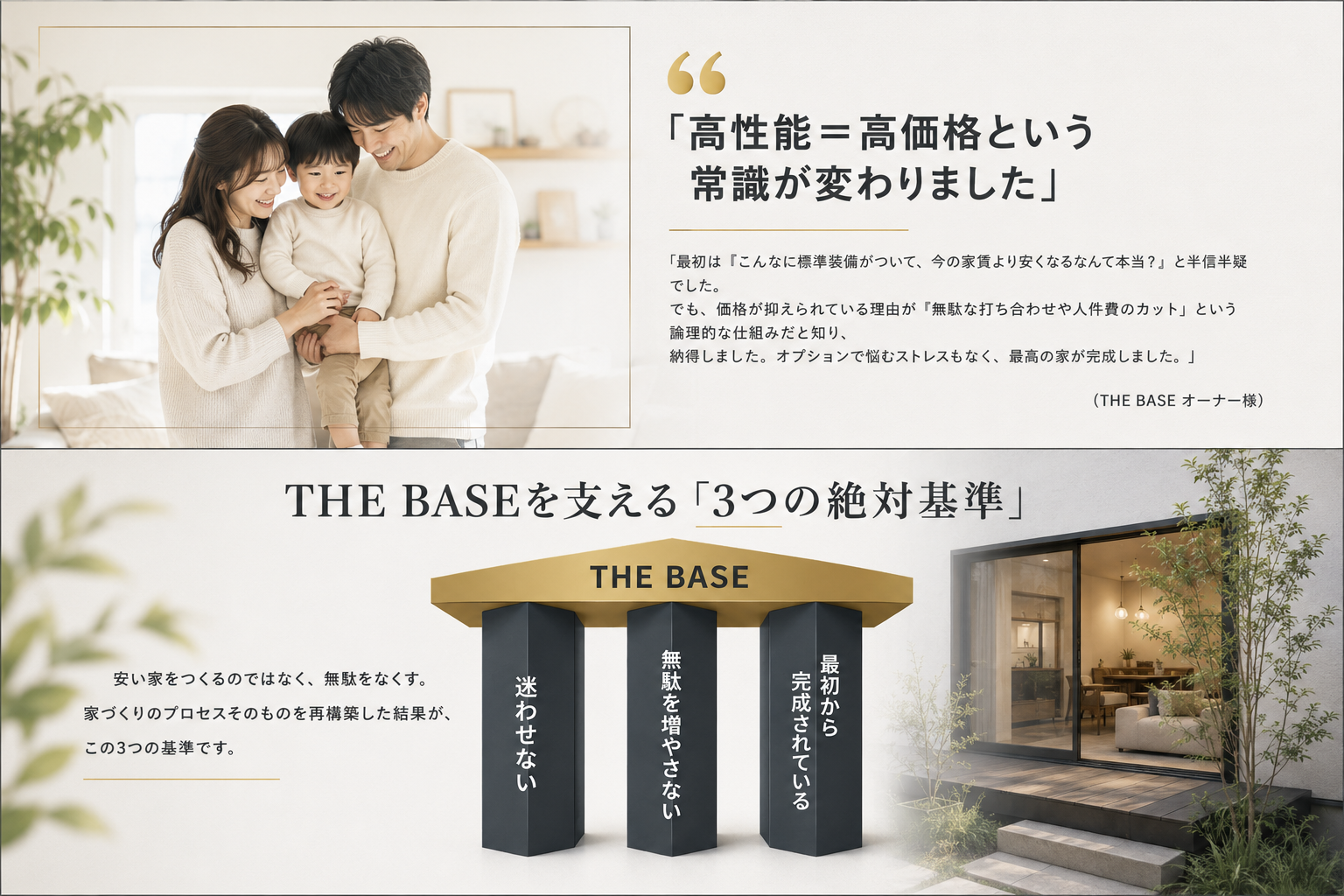 高性能、高価格という常識が変わりました。THEBASE