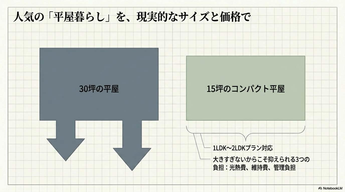 平屋サイズを現実的な価格とサイズで離住
