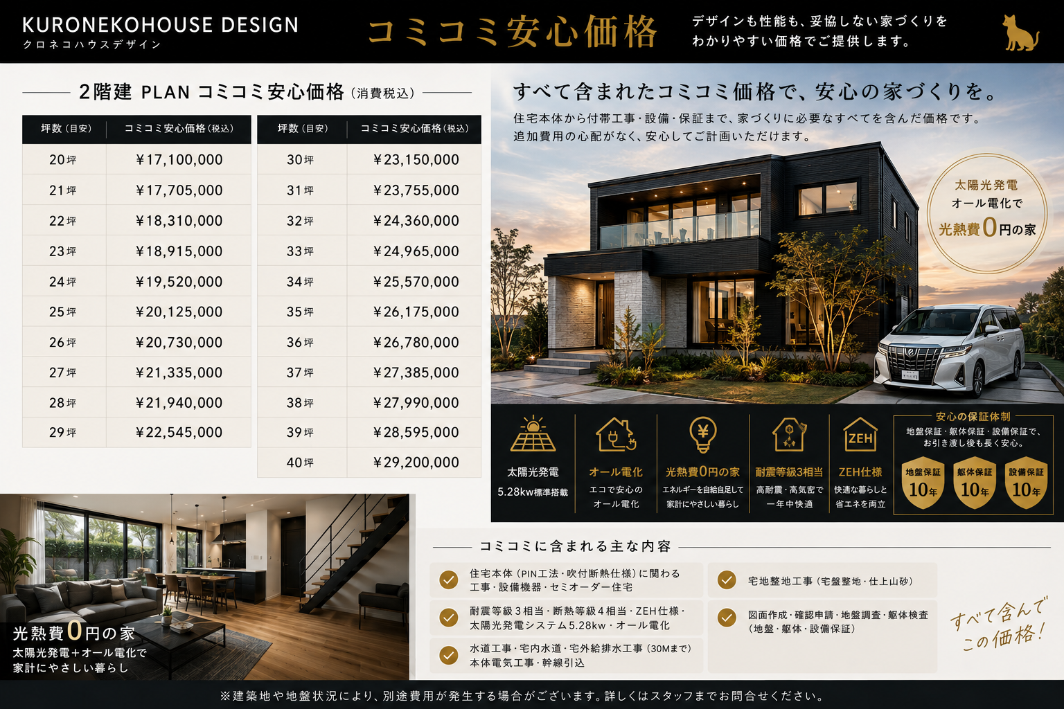 クロネコハウス２階建て価格表