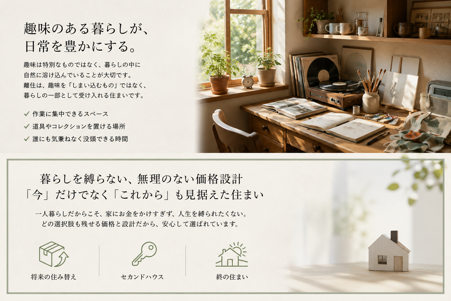 多治見市の狭小住宅なら離住・PACO趣味のある暮らしが日常を豊かにする離住