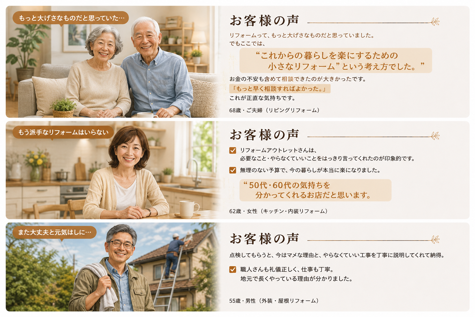 リフォームアウトレットお客様の声