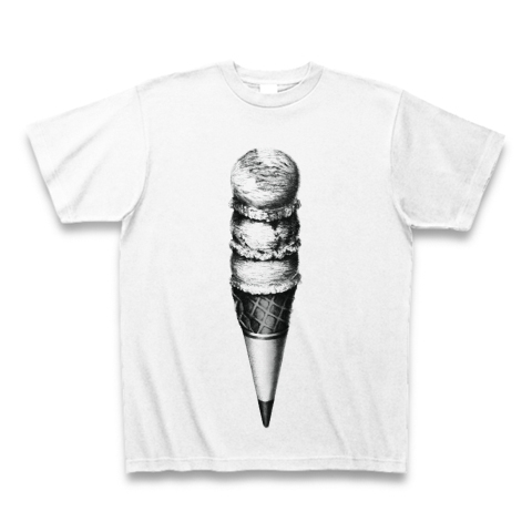 イラストTシャツ　リアルイラストTシャツ　アイスクリームのイラストTシャツ