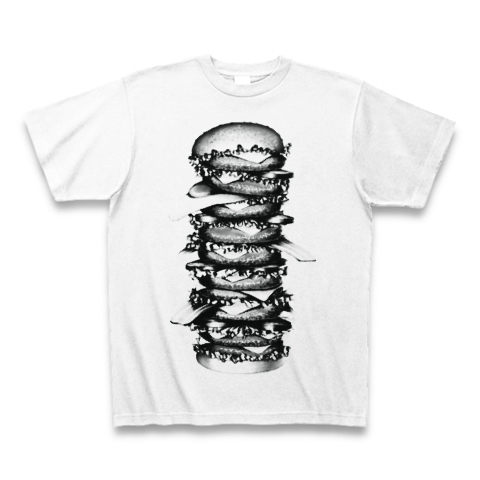 イラストTシャツ　リアルイラストTシャツ　ハンバーガーのイラストTシャツ