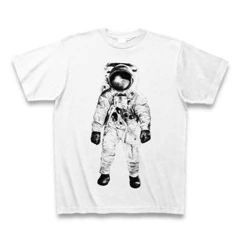 イラストTシャツ　リアルイラストTシャツ　宇宙飛行士のイラストTシャツ