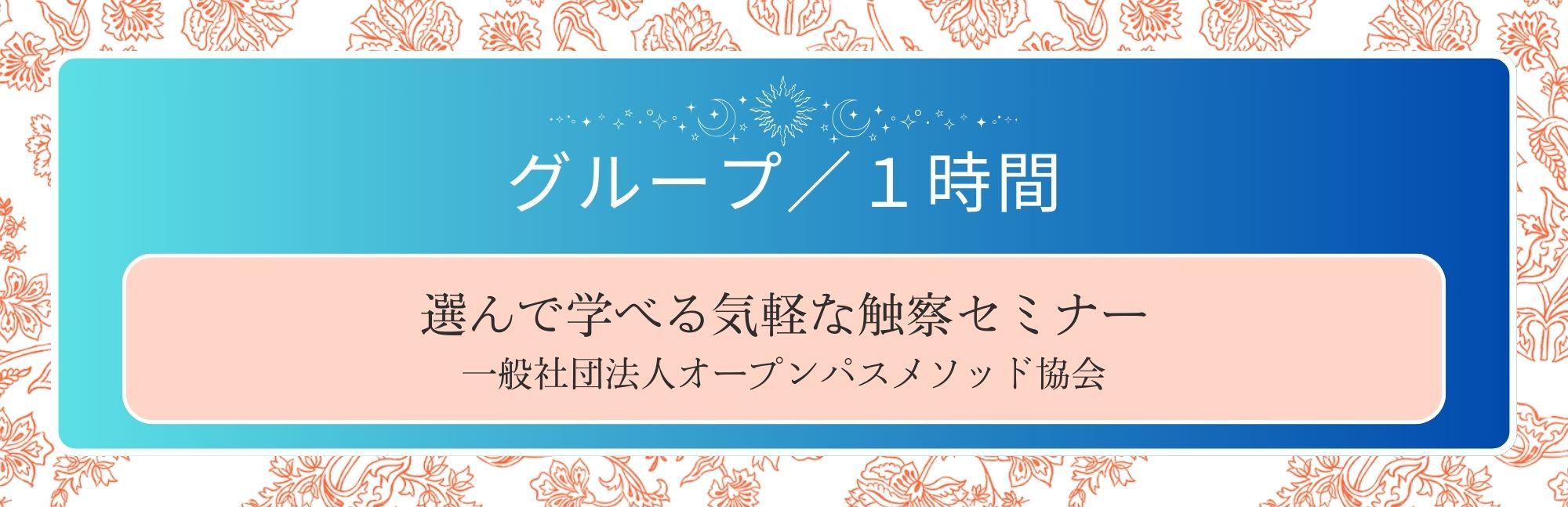触察単発セミナー１時間／グループ参加（４名貸し切り）の商品画像