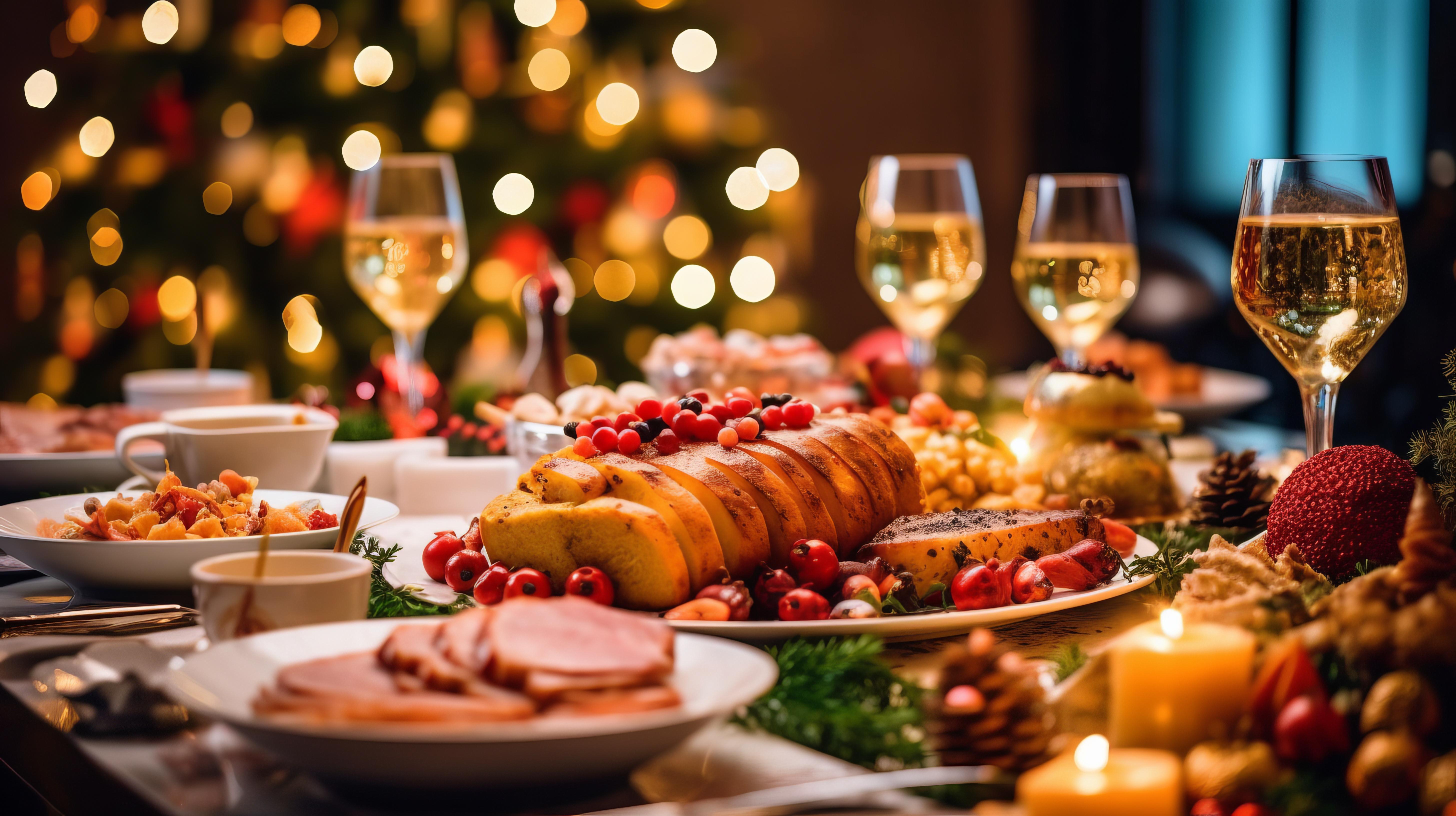 華やかなクリスマスディナー