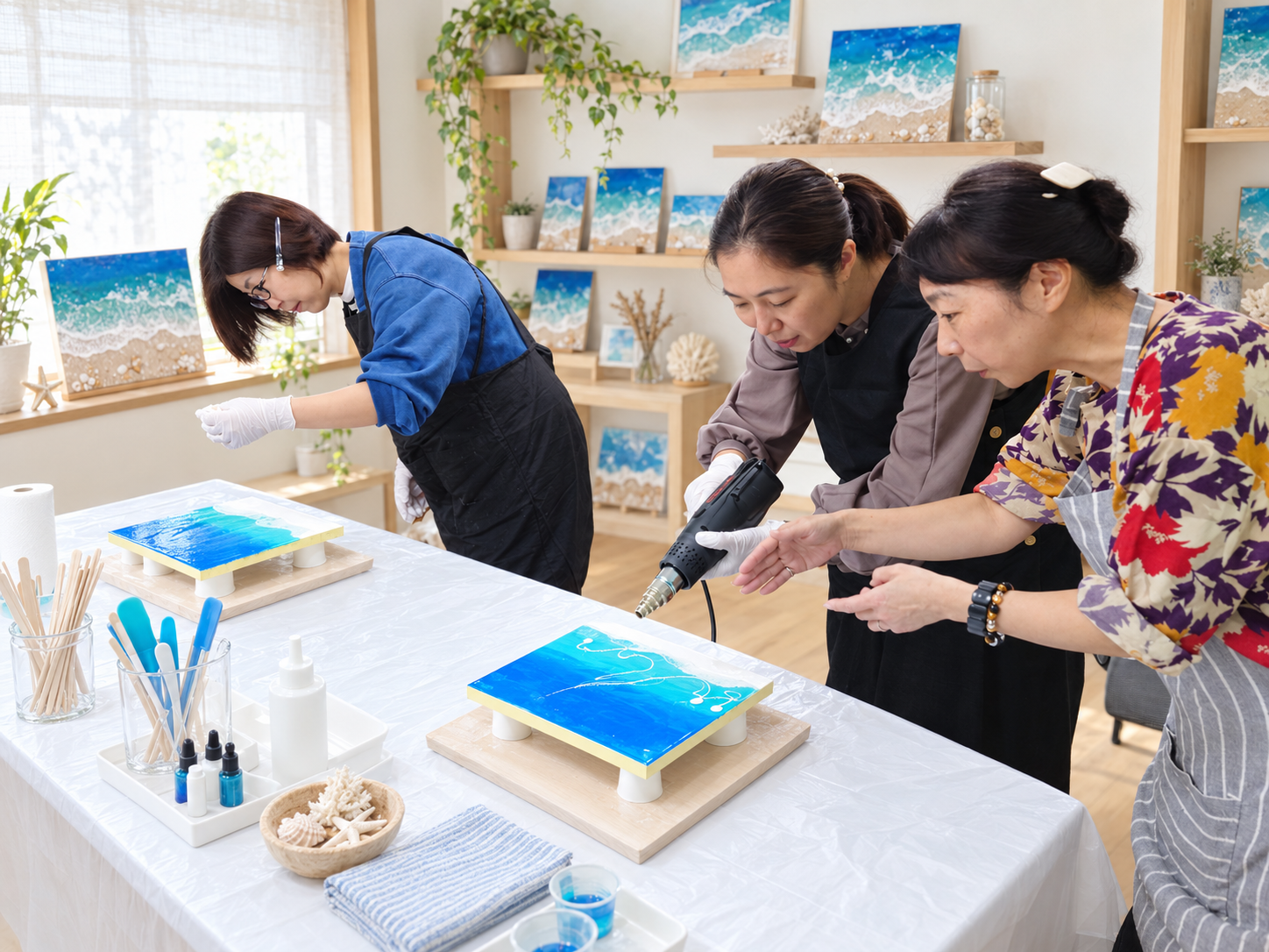 海レジンアート講師養成講座の作品例