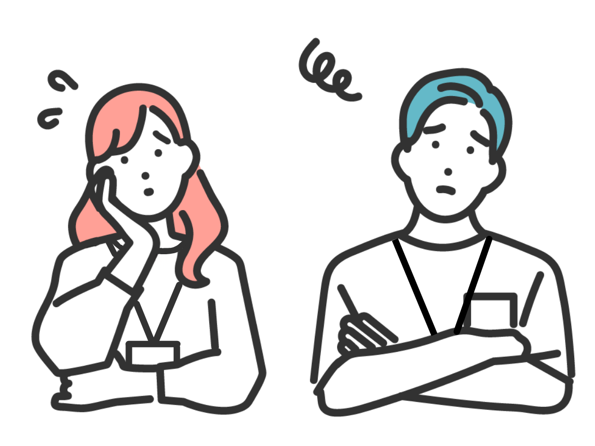 悩む介護系施設職員のイラスト