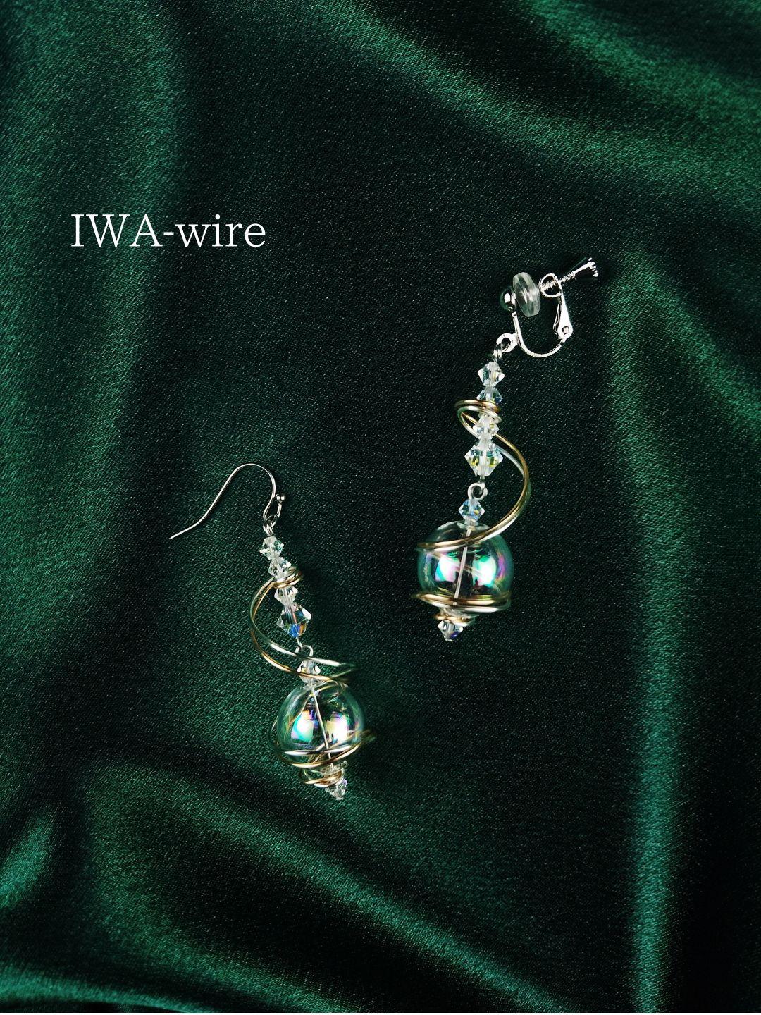 ワイヤーアクセサリー 　ワイヤーピアス　ワイヤーイヤリング　手作りワイヤーアクセサリー