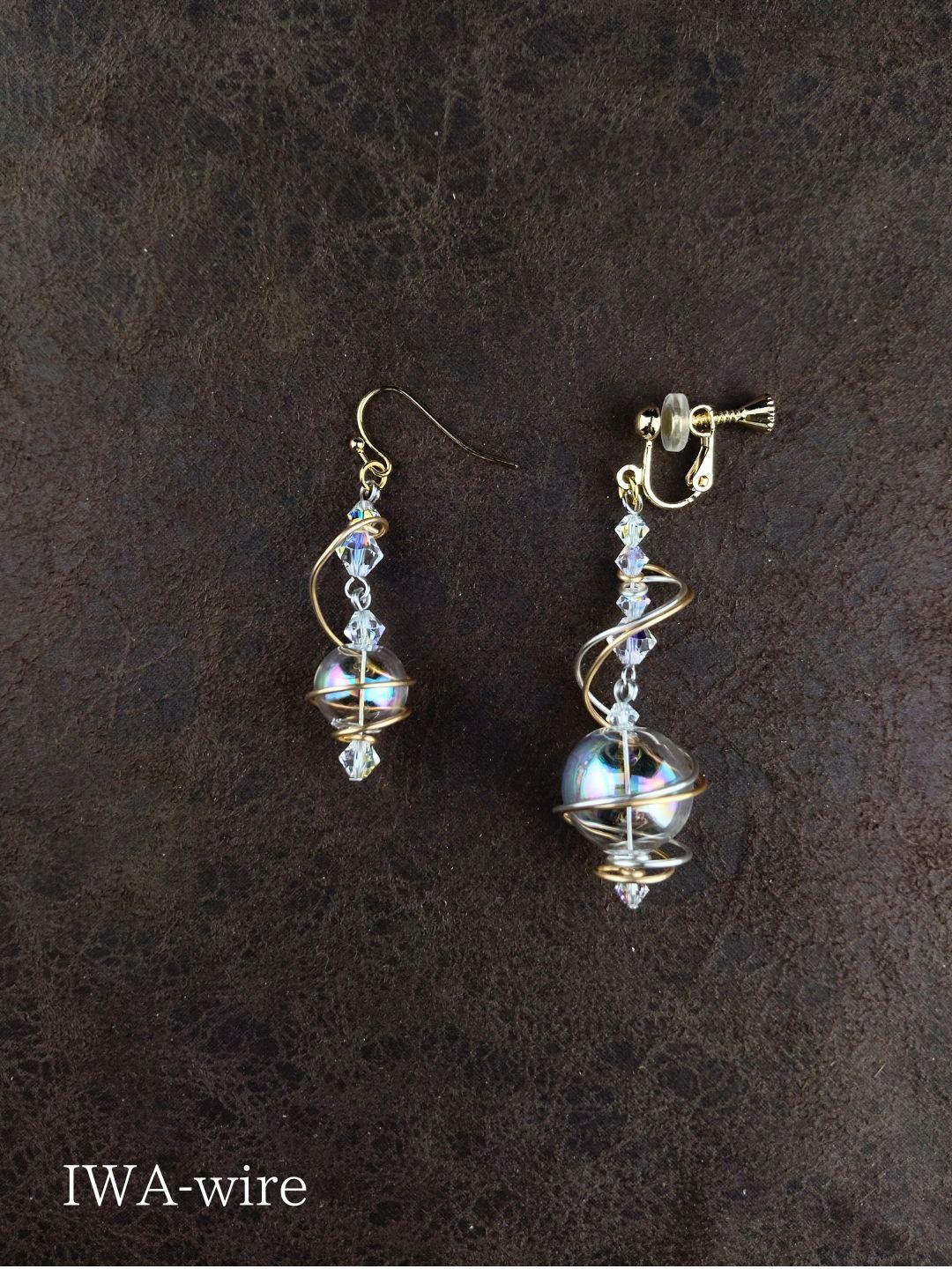 ワイヤーアクセサリー 　ワイヤーピアス　ワイヤーイヤリング　手作りワイヤーアクセサリー