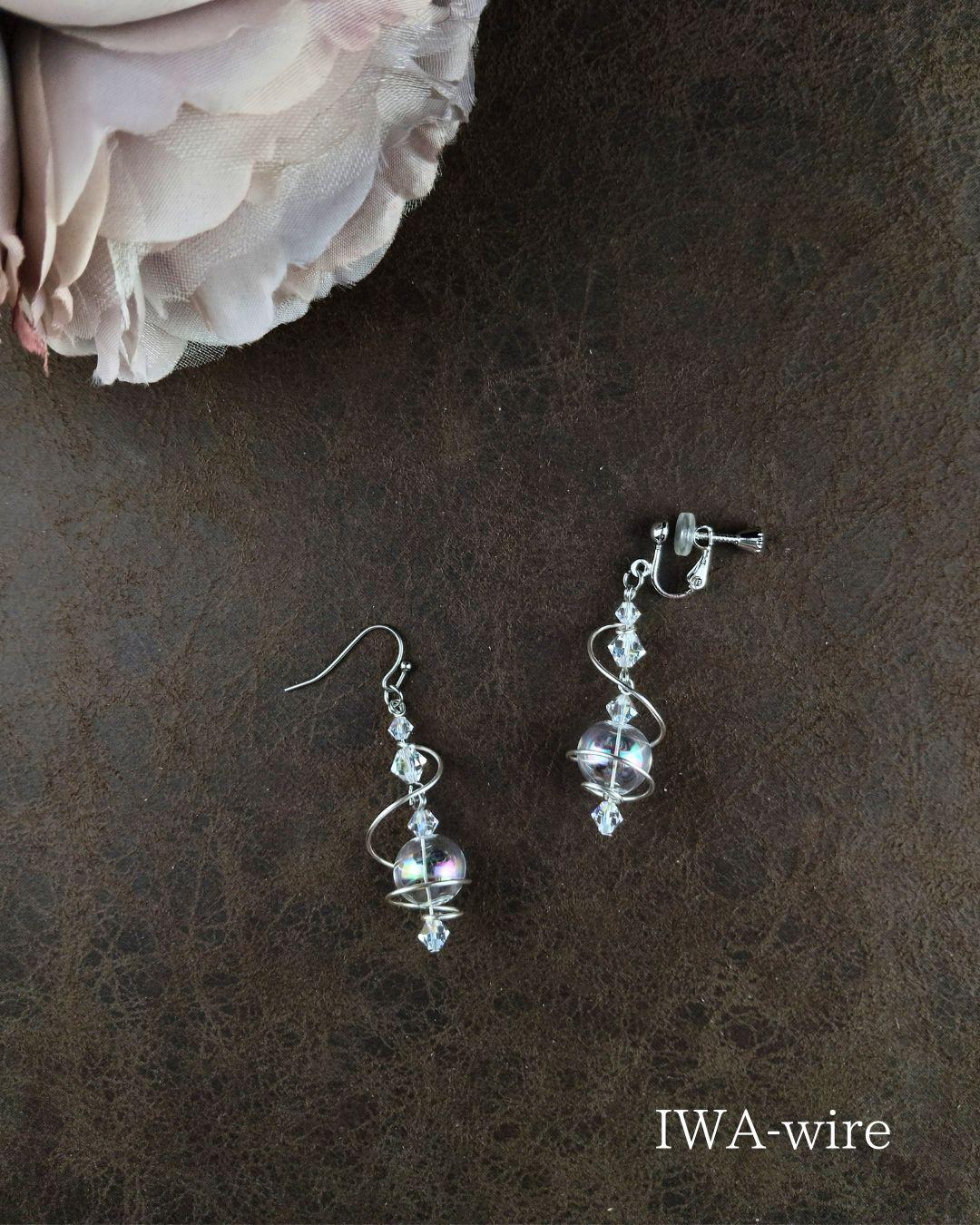 ワイヤーアクセサリー 　ワイヤーピアス　ワイヤーイヤリング　手作りワイヤーアクセサリー