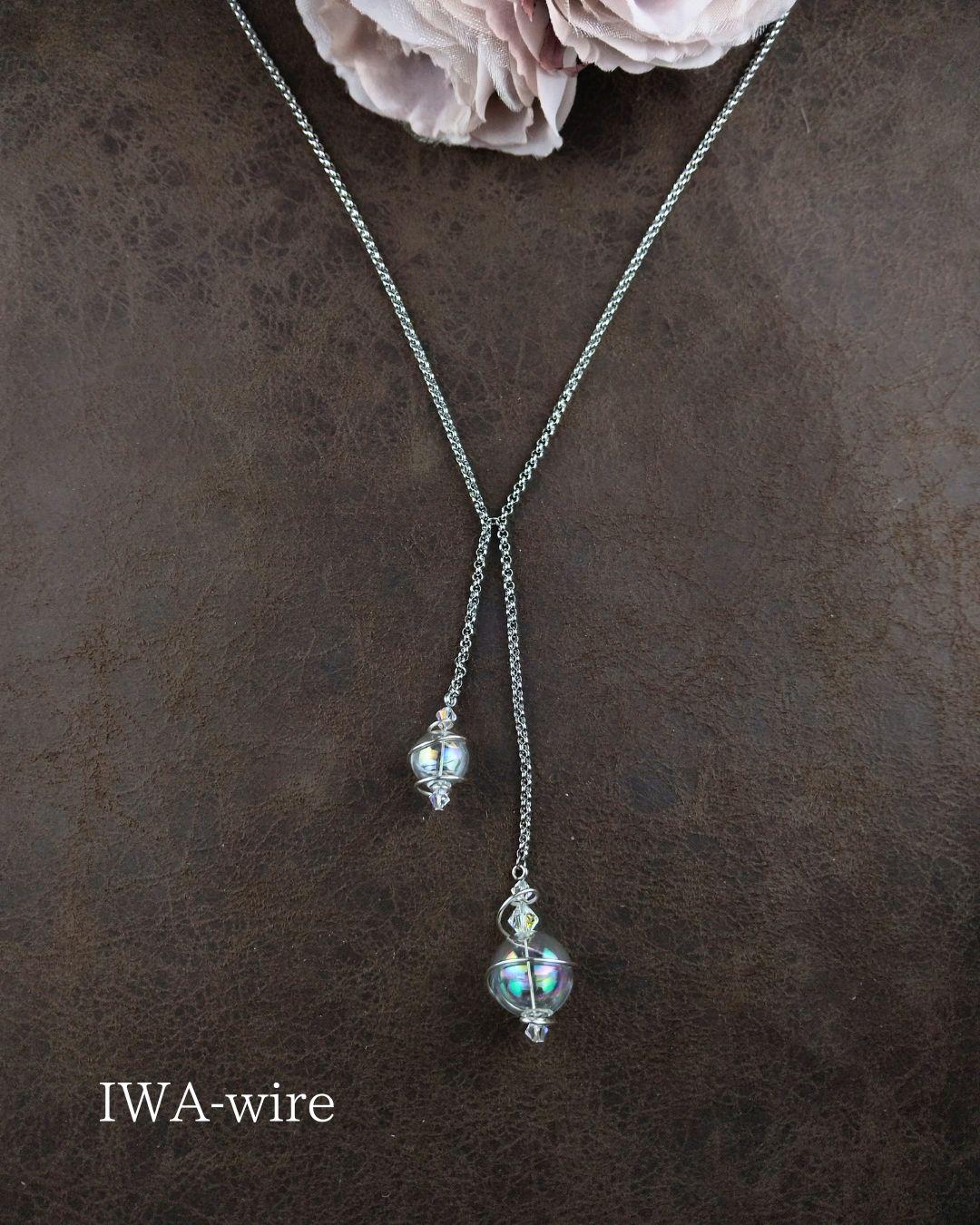 ワイヤーアクセサリー 　ワイヤーネックレス　手作りワイヤーアクセサリー