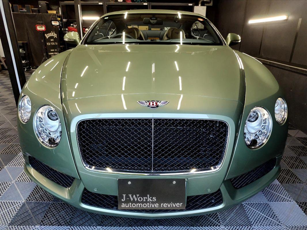 ベントレー コンチネンタルGT 清掃ルームクリーニング＋レザーシートコーティング札幌スバル北広島恵庭江別千歳市旭川ディーラーアルパイングリーン