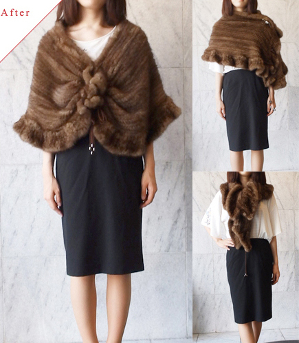 裾周り176 ロイヤル サガミンク ロング デザイン ファーコート 毛皮 紋様柄 裾周り176 ロイヤル サガミンク ロング デザイン ファーコート