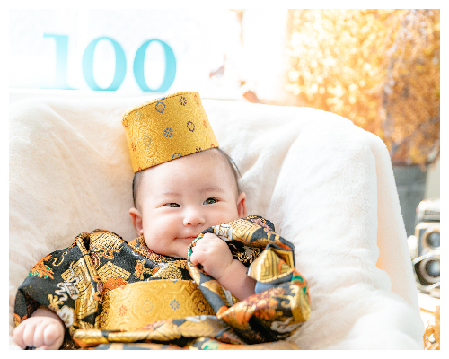 沖縄県那覇市のこども写真館ノートスタジオ］赤ちゃん100日祝い/七五三 