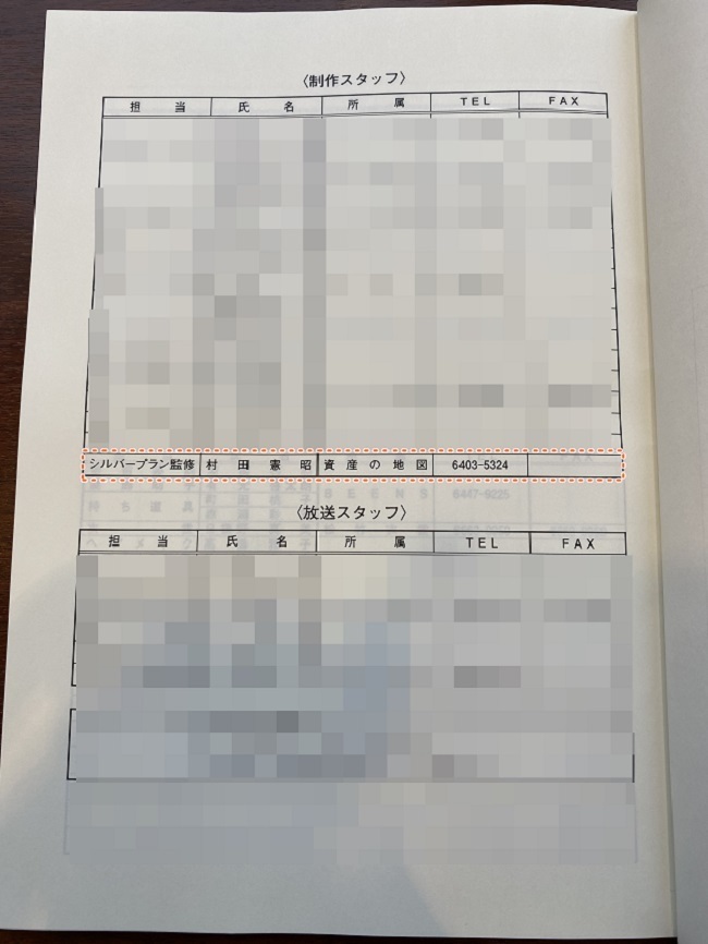 制作スタッフ表