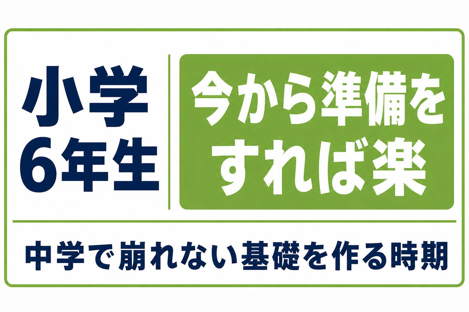 小6の中学準備、入学前に作る基礎学力