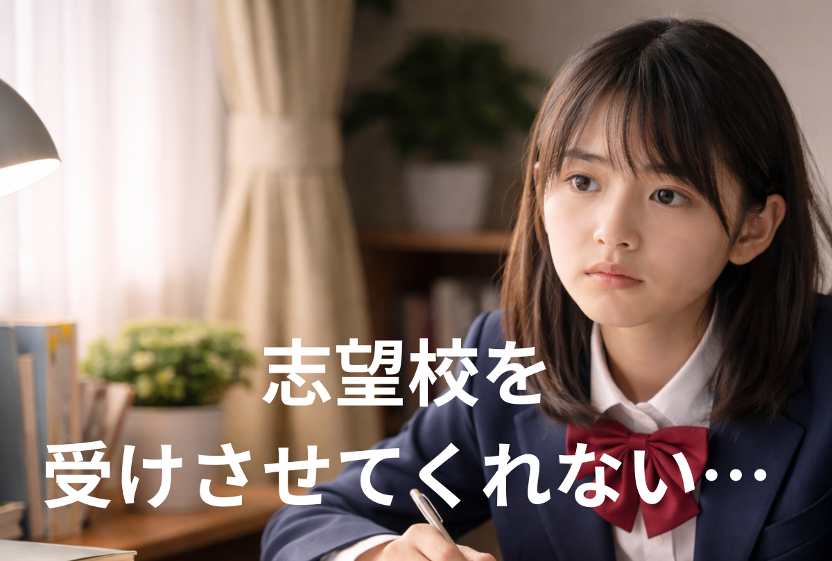 志望校を受けさせてくれない中学3年生