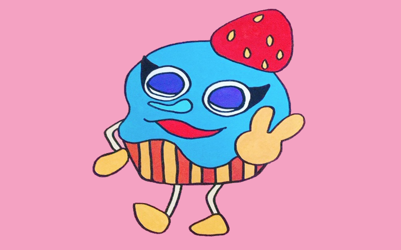 レトロで外国風 かわいい食べ物イラスト 擬人化
