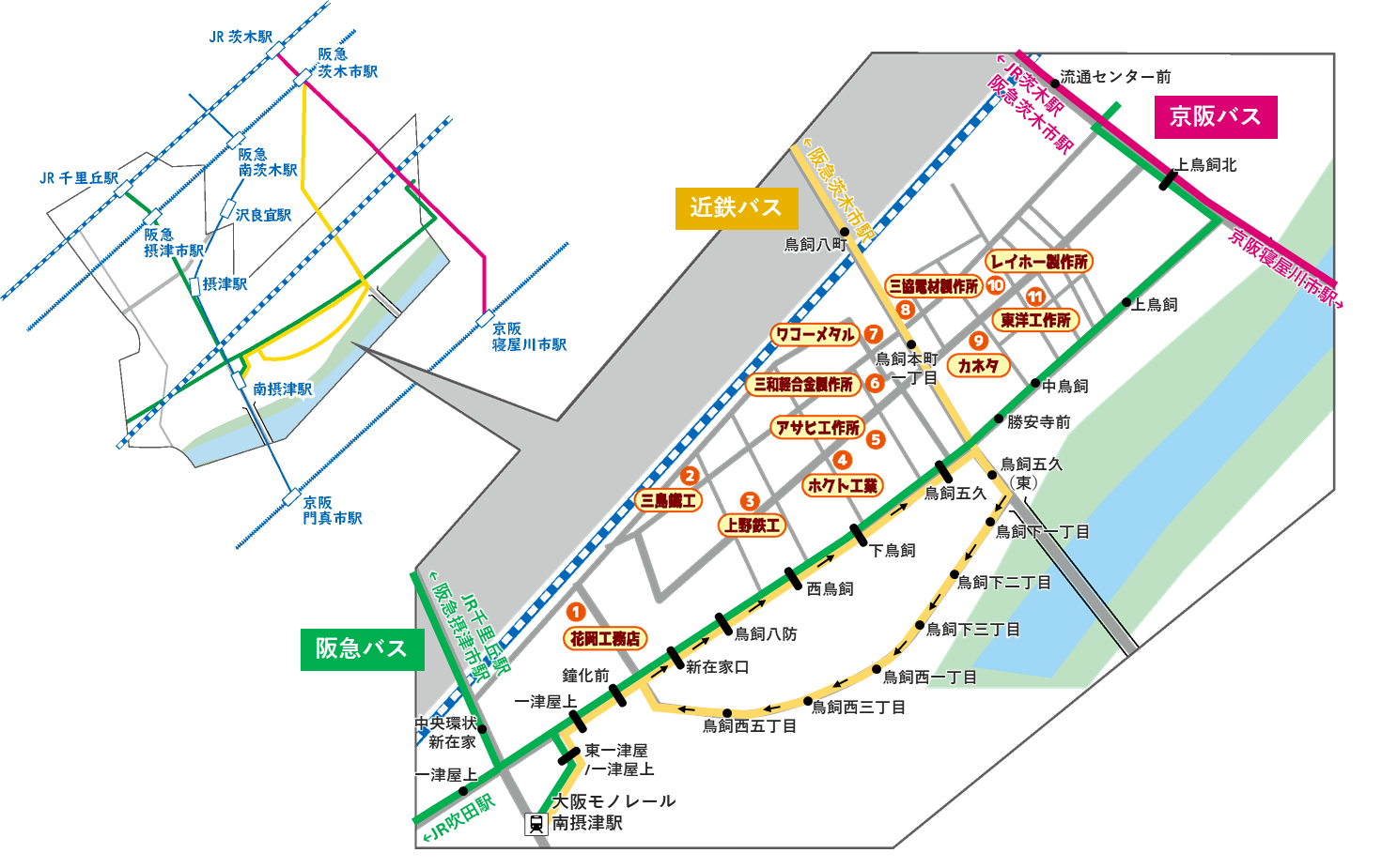 せっつキッズファクトリー　アクセスマップ