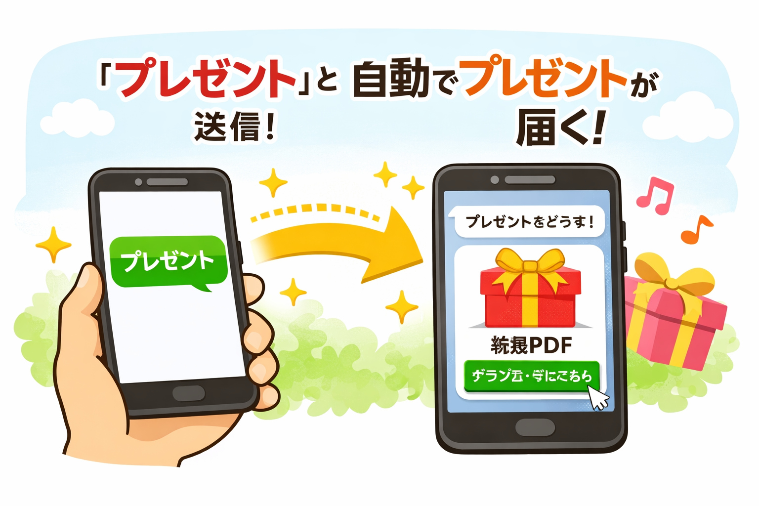 LINE公式 応答メッセージでプレゼントが自動で届く
