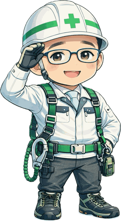 ヘルメット姿の現場監督キャラクター