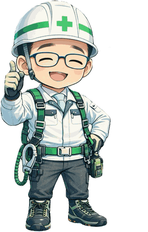 親指を立てる現場監督キャラクター