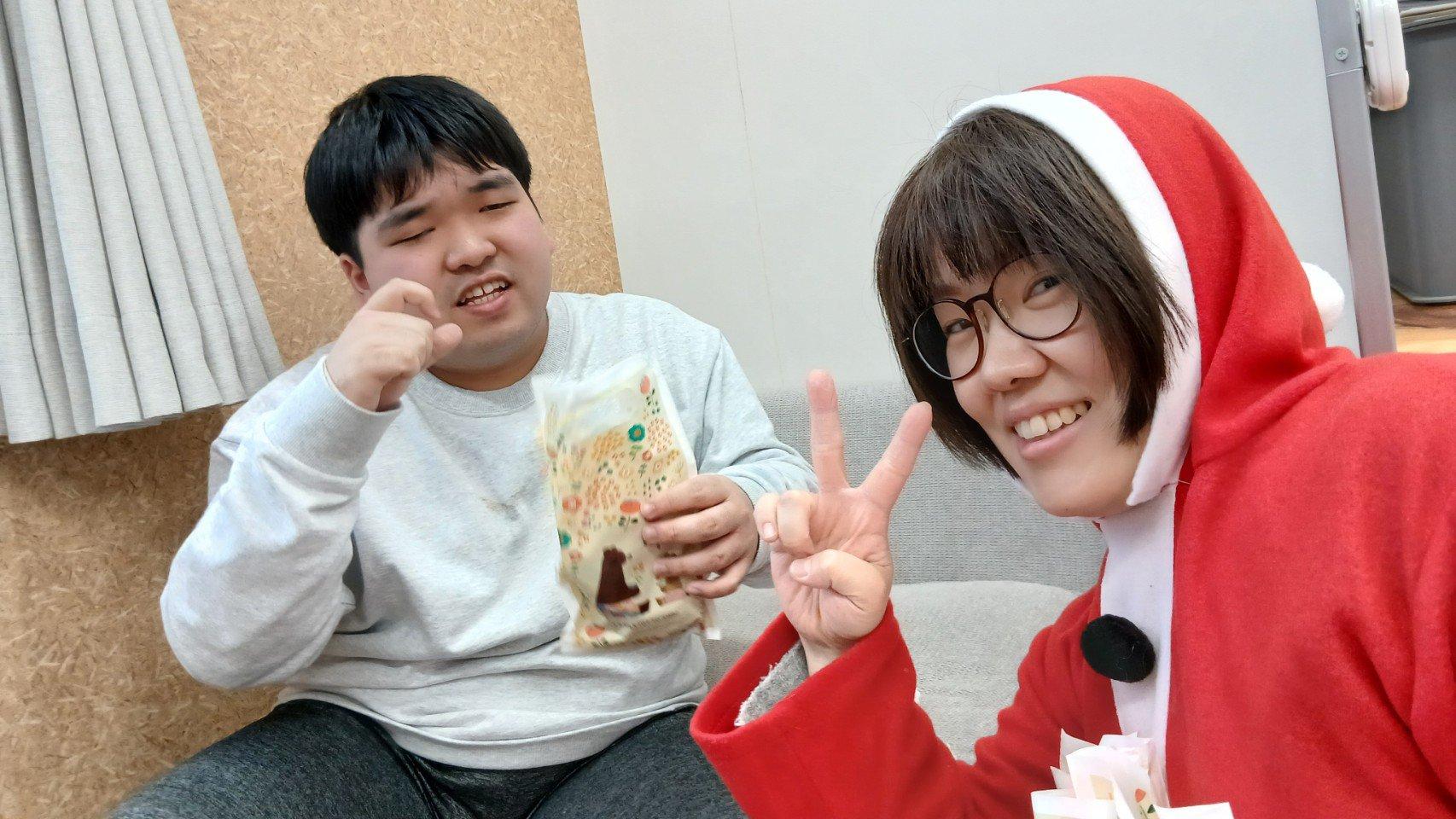 生活介護　クリスマスの写真　レクの写真　身体障害　知的障害　介護