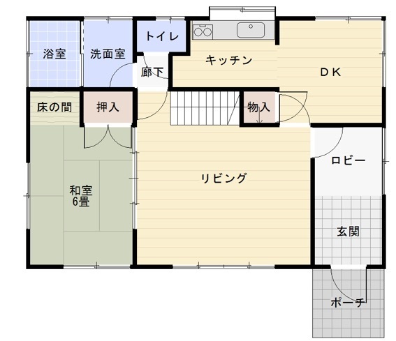 大分市猪野ひまわり団地の家【SAKAIのリノベーション住宅】工事前 1階間取り