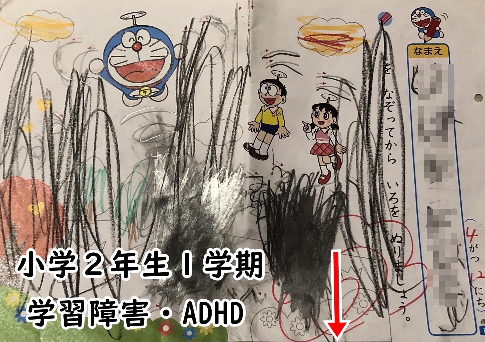 学習障害のこどものテスト用紙の写真