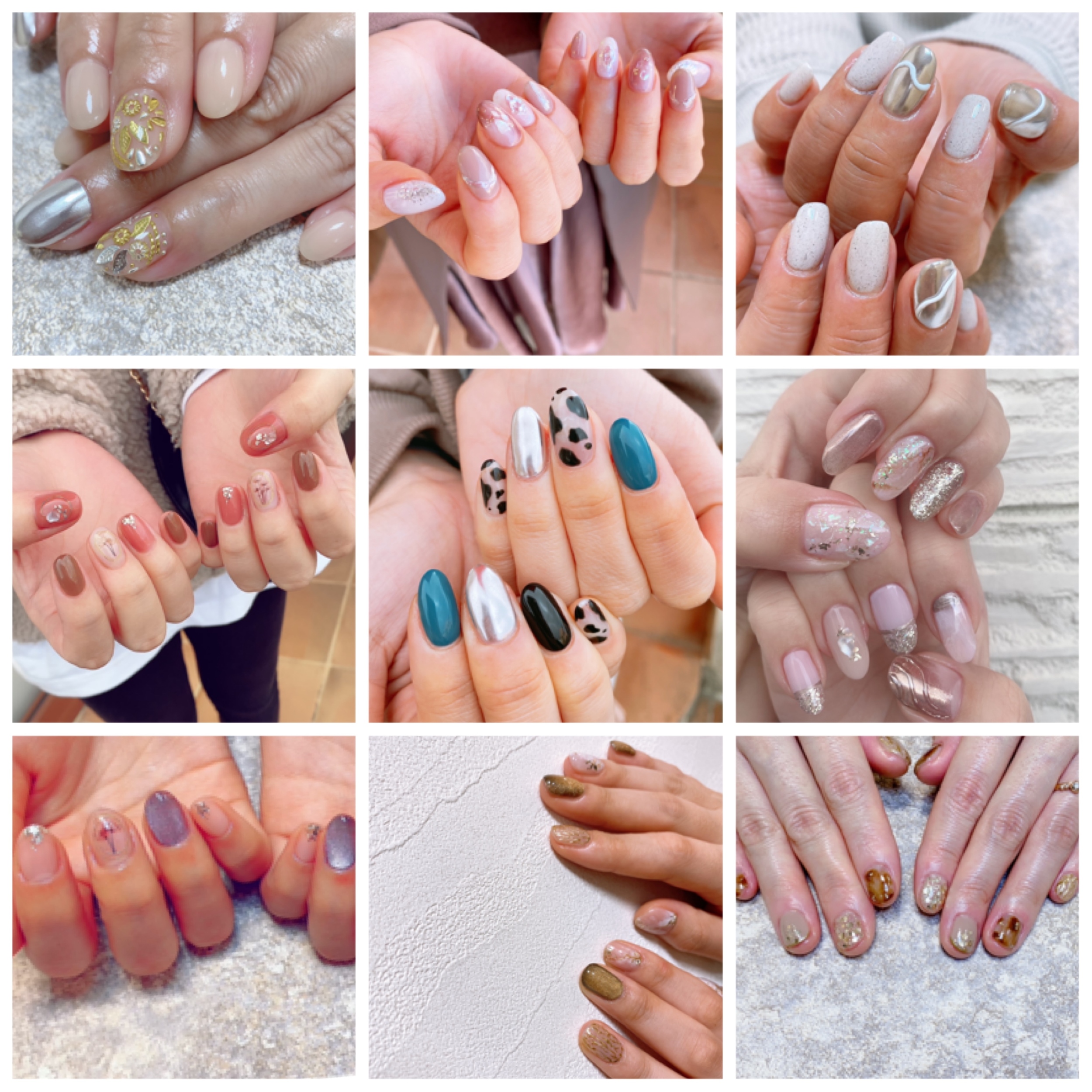 ネイルギャラリー 米子市ネイルサロン 4週間長持ちジェルネイル お洒落で可愛い定額デザインのあるサロンatoznail